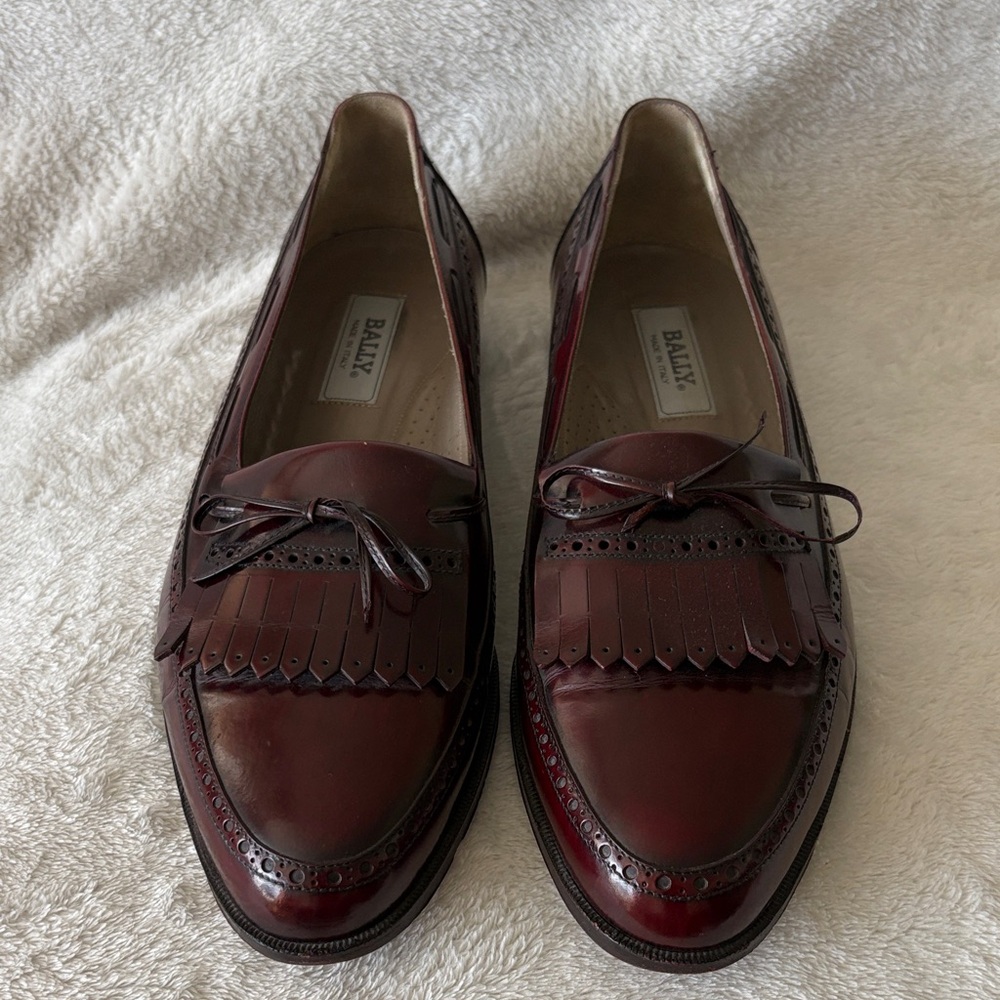 Bally Man’s Burgundy Manchester Kiltie Tassel Loafers
